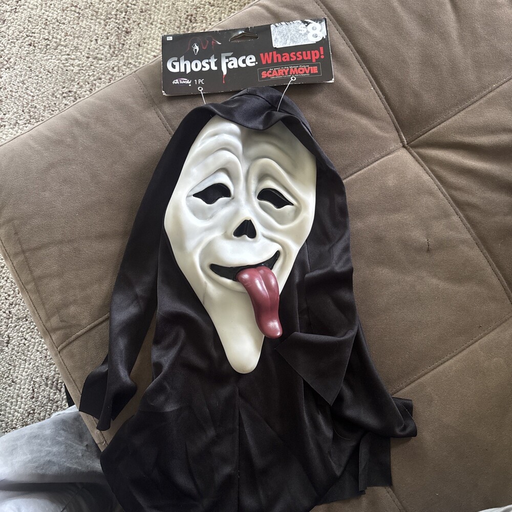 SCREAM GHOSTFACE SCARY MOVIE WASSUP RARE HALLOWEEN MASK - FUNNY HORROR COSTUME